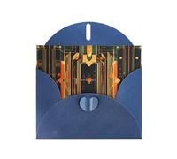 FFGhjk Biglietto di auguri blu stampato con circuito simmetrico (con busta), 15,2 x 10,2 cm, perfetto per Ringraziamento, compleanni, matrimoni, feste di vacanza