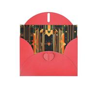 FFGhjk Biglietto di auguri rosso stampato con circuito simmetrico (con busta), 15,2 x 10,2 cm, perfetto per Ringraziamento, compleanni, matrimoni, feste di vacanza