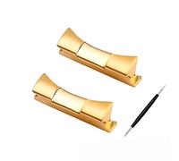 FFHAO 20mm Solido Acciaio Curvo Testa Grano Fine Link Solo Per Rolex Cinturino In Pelle Gomma Cinturino Collegamento Senza Cuciture, 20mm, agata