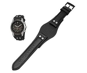 FFHAO - Bracciale in vero cuoio per Fossil CH2592 CH2564 CH2565 CH2891 CH3051, 22 mm, bracciale da uomo a vassoio con stile a rivetto, 20 mm, Agata