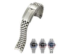 FFHAO Cinturini per orologio da 20mm per Rolex GMT Master II, cinturino bracciale Jubilee con chiusura Oyster, bracciale in acciaio inossidabile solido 316L, 20mm GMT II, Agata