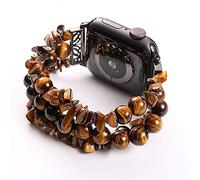 FFHAO Cinturino di ricambio per Apple Watch da 45/41/38/40/42/44 mm, per iWatch 7/6/5/4/3/2/1, cinturino di ricambio fatto a mano in pietra naturale 7/6/5/4/3/2/1/SE, 40mm, agata