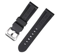 FFHAO Cinturino in gomma nera e arancione 22 24 26 mm per Panerai, cinturino in silicone impermeabile, 24mm, Agata