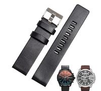 FFHAO Cinturino in pelle di mucca per DIESEL DZ7312 | DZ4323 | DZ7257 con fibbia ad ardiglione in acciaio inossidabile cinturino 24 26 27 28 30 mm cinturino piatto, 26mm, Agata