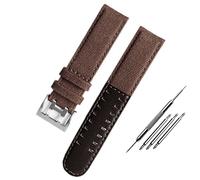 FFHAO Il cinturino in pelle di tela è adatto per orologio Hamilton Khaki field H68201993 H7060596 per cinturino Seiko da 20 mm con fibbia da 22 mm, 22mm, Agata