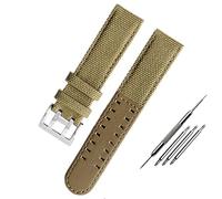 FFHAO Il cinturino in pelle di tela è adatto per orologio Hamilton Khaki field H68201993 H7060596 per cinturino Seiko da 20 mm con fibbia da 22 mm, 20mm, Agata