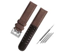 FFHAO Orologio in tela con fondo in pelle per Hamilton Khaki Field Watch H68201993 H7060596 Cinturino per orologio Seiko Cinturino 20mm 22mm Fibbia, 20mm, Agata