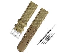 FFHAO Orologio in tela con fondo in pelle per Hamilton Khaki Field Watch H68201993 H7060596 Cinturino per orologio Seiko Cinturino 20mm 22mm Fibbia, 20mm, Agata