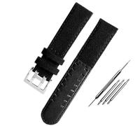 FFHAO Orologio in tela con fondo in pelle per Hamilton Khaki Field Watch H68201993 H7060596 Cinturino per orologio Seiko Cinturino 20mm 22mm Fibbia, 20mm, Agata