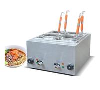 FfiMe Cuocipasta Professionale, Macchina per Cuoci Noodles 4 Fori, Scaldavivande Elettrico in Acciaio Inossidabile 1500W, Regolabile 30-110°C, per Catering e Ristoranti