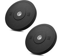 FFitness 2 Dischi Gommati da 10 kg per Bilanciere Olimpionico Foro 51