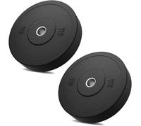 FFitness 2 Dischi Gommati da 15 kg per Bilanciere Olimpionico Foro 51