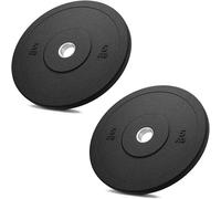 FFitness 2 Dischi Gommati da 5 kg per Bilanciere Olimpionico Foro 51m