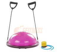 FMYBB70R Balance Ball Trainer con elastici | Palla (Ø 60 cm) per Fitness Yoga Pilates Allenamento Riabilitazione | in ABS e PVC antiscoppio (Rosa)