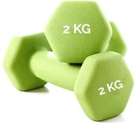 Coppia Manubri (2 x 2 kg) Pesi Esagonali Neoprene ideali per Esercizi di Functional Fitness Set DUMBBELLS Casa Palestra