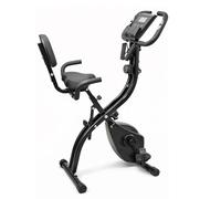 Cyclette Pieghevole X-Bike Ergometro Seduta Max 120kg |INCLUSO Cardiofrequenzimentro Porta Cellulare Bande per Esercizi nero