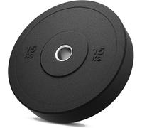 FFitness Disco Gommato da 15 Kg per Bilanciere Olimpionico Foro 51mm F