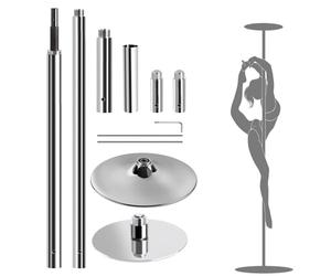 FFitness Palo Pole Dance Professionale da 45mm in Acciaio con modalità Statica e Girevole Palo da Ballo Regolabile in Altezza per Esercizi Fitness
