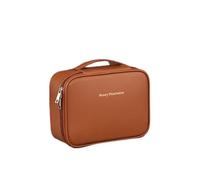 FFKQHCF Nuova borsa per il trucco staccabile: spaziosa, premium, multiuso, design minimalista, Marrone moka, Minimalismo urbano