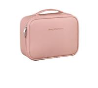 FFKQHCF Nuova borsa per il trucco staccabile: spaziosa, premium, multiuso, design minimalista, Rosa, Minimalismo urbano