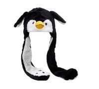 Ffnenu Cappello da pinguino con orecchie mobili, divertente cappello con | Cappello a forma di animale che si muove, comodo, morbido, caldo, invernale, per bambini e adulti, per Halloween, Natale