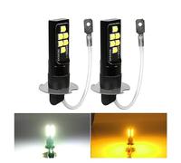 FfOcco 2Pcs H3 LED Fendinebbia Aggiornamento 3030 Chip Fendinebbia Anteriore Automatico Luce di Marcia Diurna Bianco 6000K Giallo 12V (Color : Yellow, Size : H3)