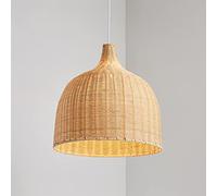 FFOCCO Lampada da soffitto per apparecchi di illuminazione in bambù del sud-est asiatico, lampadari in rattan fatti a mano per sala da pranzo, lampada a sospensione a cupola regolabile Present
