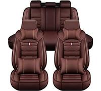 FFOCUS Coprisedili Auto in Pelle PU per Alfa Romeo Stelvio Quadrifoglio,Coprisedile Anti Scivolo con Schienale Coprisedile Accessori Interni,A-Brown