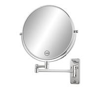 FFowcye Specchio cosmetico da parete da 8 pollici - Specchio ingranditore 1X/10X Specchio da barba, Specchio per trucco girevole a 360° con braccio estensibile, Ideale per trucco, rasatura e cura