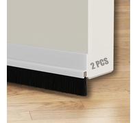 FFPMYF 2PCS Guarnizione con spazzola per porta, autoadesiva, 4 x 100 cm, guarnizione per porta (Bianco)