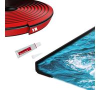 FFPMYF Paraspifferi per doccia e porta della cucina, listello di protezione contro le cadute in silicone Tub Water Splash Guard (nero, 3 m)