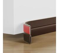 FFPMYF Paraspifferi per porta 3m (Tagliabili a 3 x 1 metro Guarnizione autoadesiva per porta - Guarnizione per il fondo della porta, fermaporta per porte (Marrone-3M)