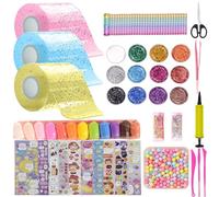 FFTANXS Nano Tape,Nano Tape Bubble Kit con 50 Accessori di Lusso,Per bambini a partire da 3 anni,Regalo perfetto per compleanno e Natale(Ros Blu+Giallo)