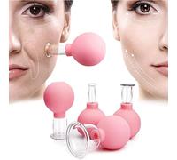 FFTYAOPB 4Pcs Mini Face Cupping Massager，Cupping Vacuum Suction Glass Facial Vacuum Suction Massage Cups,Facial Massage Cupping Sets,for Cellulite Cupping Massage Back Pain Relief