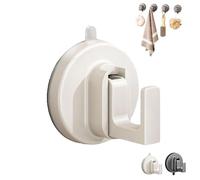 Ffunhoo Heavy Suction Cups Without Bore, No Drill Wall Hanger, Suction Cup Hooks, Non-damaging Suction Cup, Suitable for Bathroom, Kitchen, Glass & Tile Organization (White,1pcs)