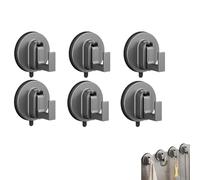 Ffunhoo Heavy Suction Cups Without Bore, Suction Cup Hooks for Glass Window, No-Drill Peel & Stick Waterproof Reusable Hooks, for Bathroom, Kitchen, Glass & Tile Organization (6pcs)