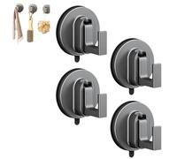 Ffunhoo Heavy Suction Cups Without Bore,Suction Cup Hooks, No-Drill Peel & Stick Reusable Hooks,for Bathroom, Kitchen, Glass & Tile Organization (4PCS)