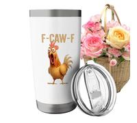 FFunny - Bicchiere termico in acciaio, 590 ml, bottiglia termica umoristica a forma di gallina, per bere meme con gallo, per casa e ufficio