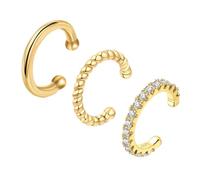 FFWTPY 3 Pezzi Ear Cuff per Donna Non Piercing Orecchino Chunky Earcuff Orecchini Senza Buco Alla a Clip per Cartilagine Orecchini per Ragazze Regalo di Gioielli di Moda