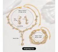 FFWTPY 3 Pezzi Set Gioielli Donna Collana Pendente Cristallo Orecchini Bracciale Intrecciato Strass Elegante Cerimonia Matrimonio Brillante