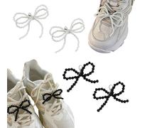 FFWTPY 4 Pezzi Ciondoli Fiocco Perla Decorativi Moschettone Accessori Scarpe Ornamento Calzature Charm Sneakers