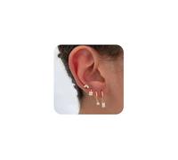 FFWTPY 4 Pezzi Orecchini Foglia Farfalla Cerchio Pendenti Zirconia Cubica Brillanti Eleganti Minimalisti Gioielli Donna