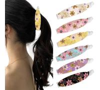 FFWTPY 6 Pezzi Mollette Banana Fiori Stampati Accessori Capelli Clip Acconciatura Fermagli Eleganti Pinze Capelli Donna Ragazze