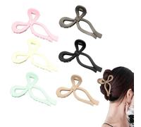 FFWTPY 6 Pezzi Mollettone Capelli Donna Cravatta a Fiocco Forte Tenuta Matte Hair Clip Accessori per Capelli Eleganti Accessori Capelli per Ragazze Acconciature Multiple