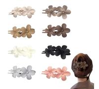 FFWTPY 8 Pezzi Mollettone Capelli Donna Spessi a Forma di Fiore Forte Tenuta Matte Hair Clip Accessori per Capelli Eleganti Accessori Capelli per Ragazze Acconciature Multiple