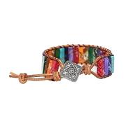 FFWTPY Bracciali da donna Bracciale Con Pietre Naturali Braccialetto in Pietra Naturale Regolabile Braccialetti Tessitura di Corda a Mano per Uomo
