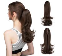 FFWTPY Coda Capelli Extension con Clip Coda Capelli Ricci Ondulati Clip Estensione Ponytail Sintetica Naturale Acconciatura Elegante Volumizzante