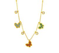 FFWTPY Collana a Farfalla da Donna Farfalla Diamanti Incastonati Adolescente Collana Delicato Elegante di Gioielli Retrò Gioielleria Regalo (Multicolore)