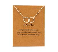 FFWTPY Collana Karma Doppio Cerchio Intrecciato Simbolo Infinito Catena Sottile Elegante Gioiello Minimalista
