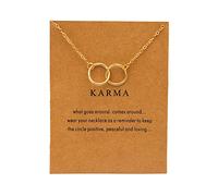 FFWTPY Collana Karma Doppio Cerchio Intrecciato Simbolo Infinito Catena Sottile Elegante Gioiello Minimalista